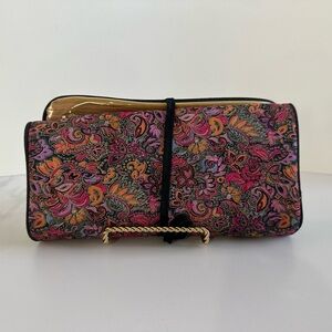 Ted Lapidus Travel Jewelry Roll Organizer Floral